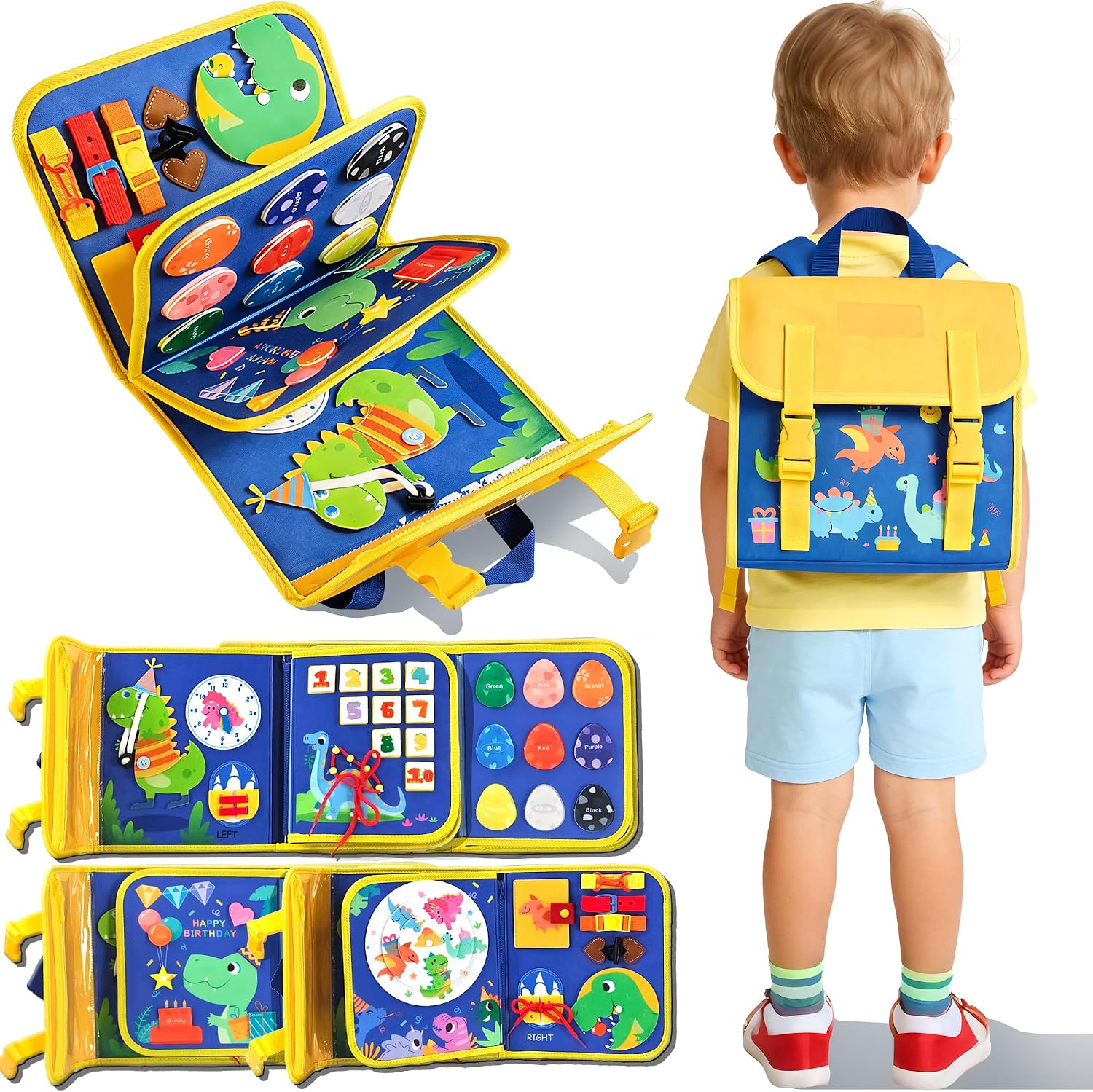 Drone Backpack - Ransel Papan Aktivitas Dinosaurus untuk Balita,